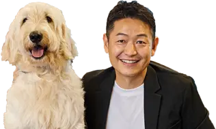 ハルサク不動産の代表と犬